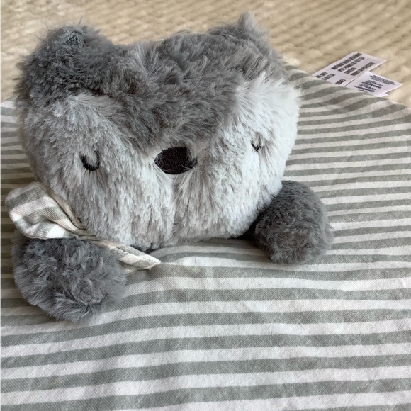 Gerber Organics Plush Grey Fox Striped Lovey Stuffed Animal Security Blanket Toy - Picture 2 of 12